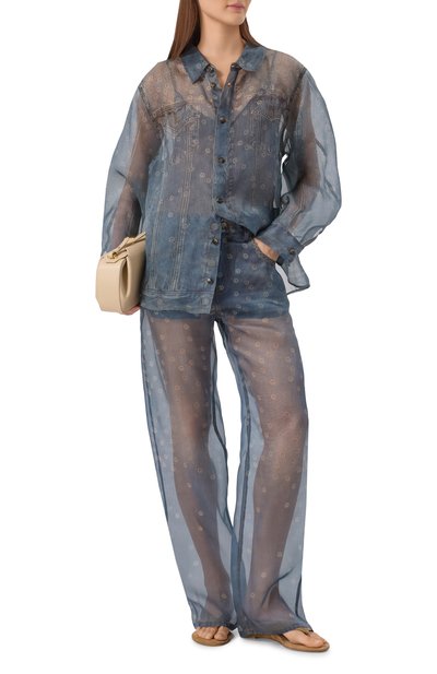 Шелковые брюки HAIKURE голубого цвета по цене 88400 руб., арт. HEW033300R002PR001/B0NNIE SILK, фото 2 Шелковые брюки HAIKURE, арт. HEW033300R002PR001/B0NNIE SILK, фото 2