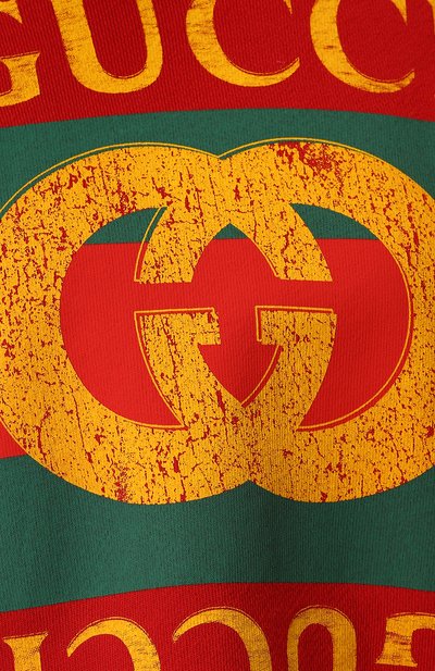 Хлопковый свитшот с декорированной спинкой и логотипом бренда GUCCI, арт. 502118/X9P66, фото 5