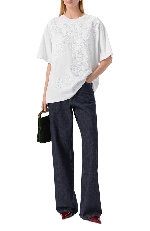 Хлопковая футболка Dries Van Noten 011119-2603-001 Белый  011119-2603-001 Фото 2