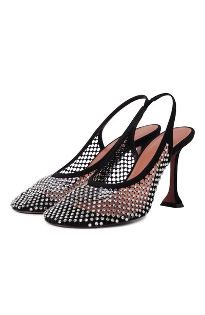 Женские текстильные туфли dolly crystal AMINA MUADDI, арт. D0LLY CRYSTAL NET SLING 95/SUEDE