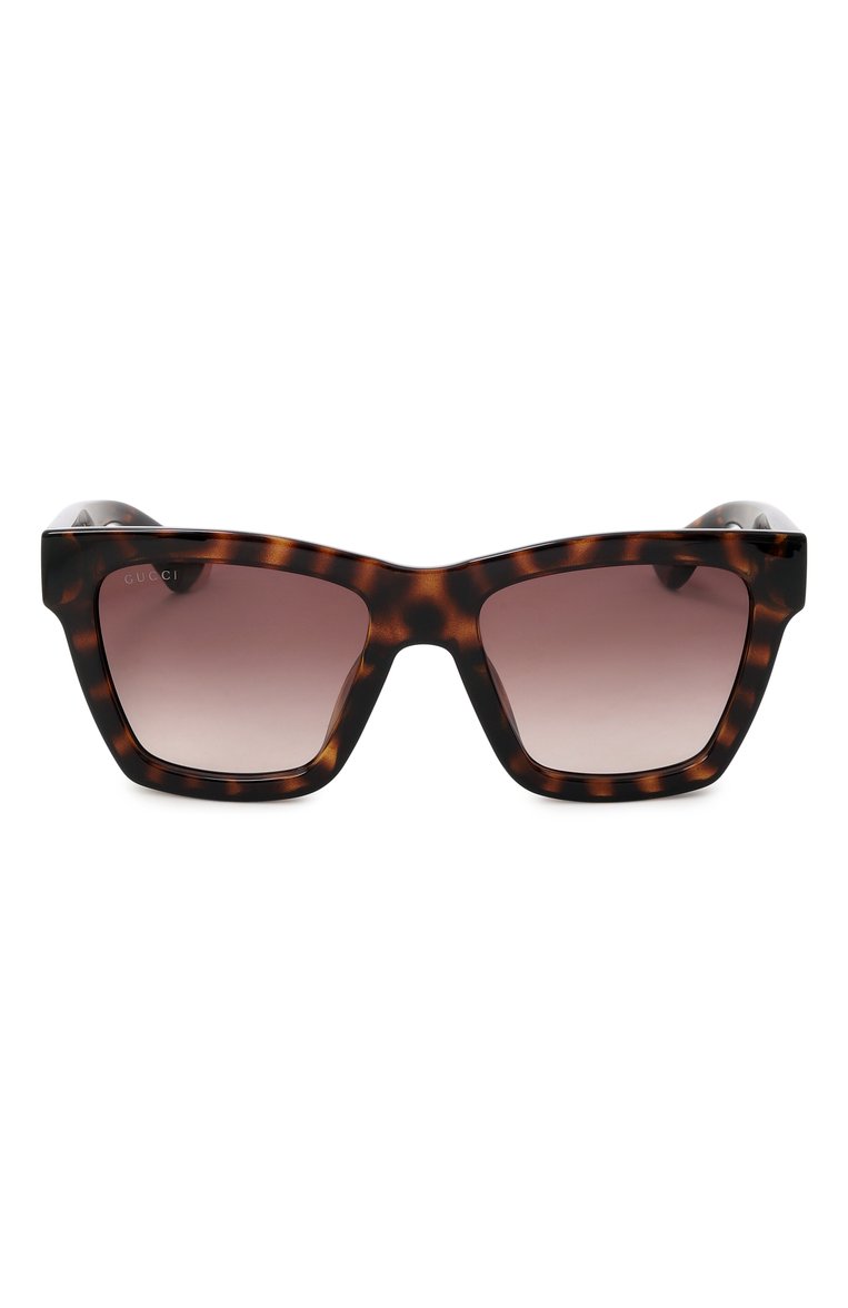 Женские солнцезащитные очки GUCCI коричневого цвета, арт. GG1714S 002 | Фото 3 (Тип очков: С/з; Нос: Не проставлено; Материал: Пластик; Региональные ограничения белый список (Axapta Mercury): Не проставлено; Очки форма: Квадратные; Оптика Гендер: оптика-женское)