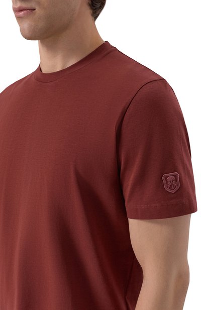 Хлопковая футболка CORNELIANI бордового цвета по цене 19950 руб., арт. 27G586/2725028, фото 5 Хлопковая футболка CORNELIANI, арт. 27G586/2725028, фото 5