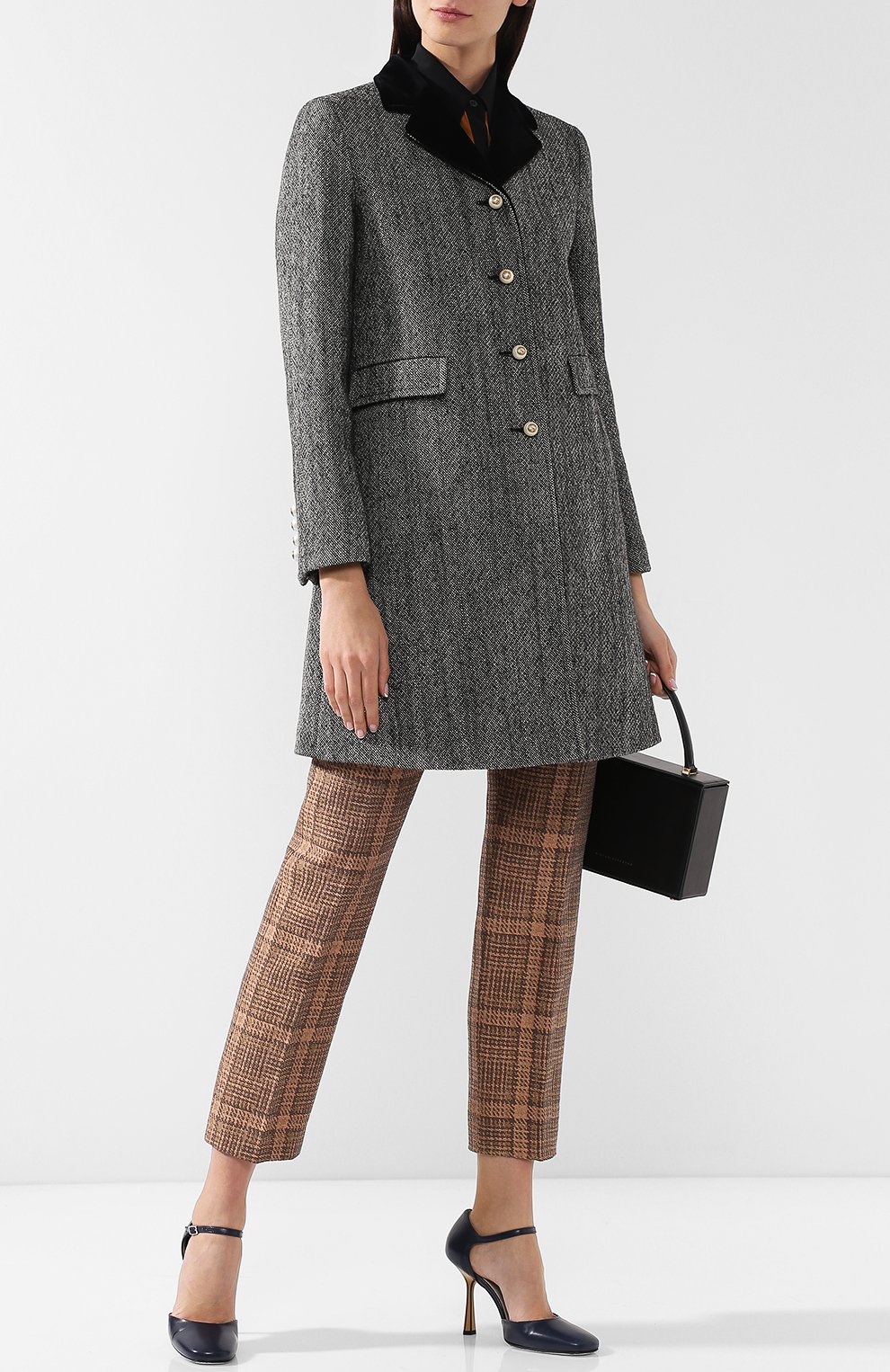 Шерстяное пальто с контрастным воротником GUCCI, арт. 516422/ZLW05, фото 2