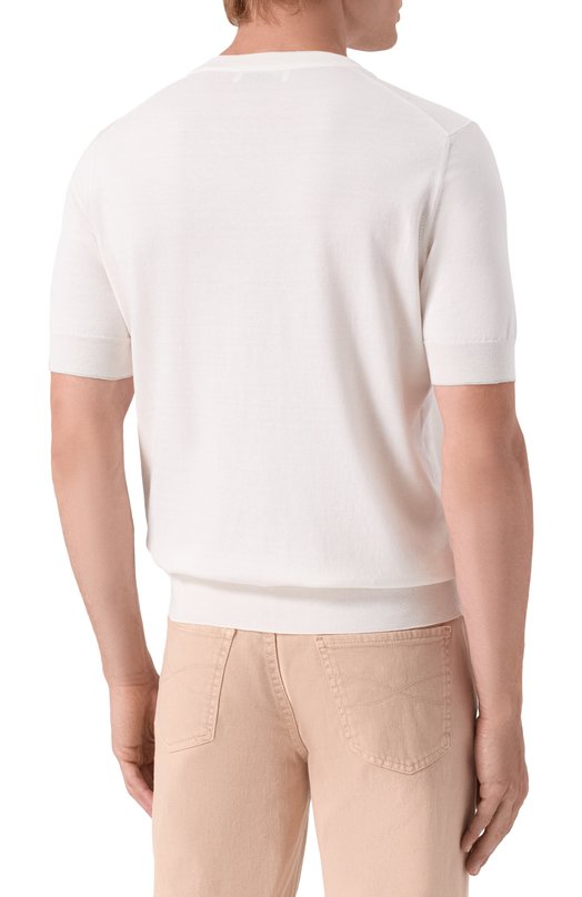 Хлопковый джемпер Brunello Cucinelli M29805200 Белый  M29805200 Фото 4