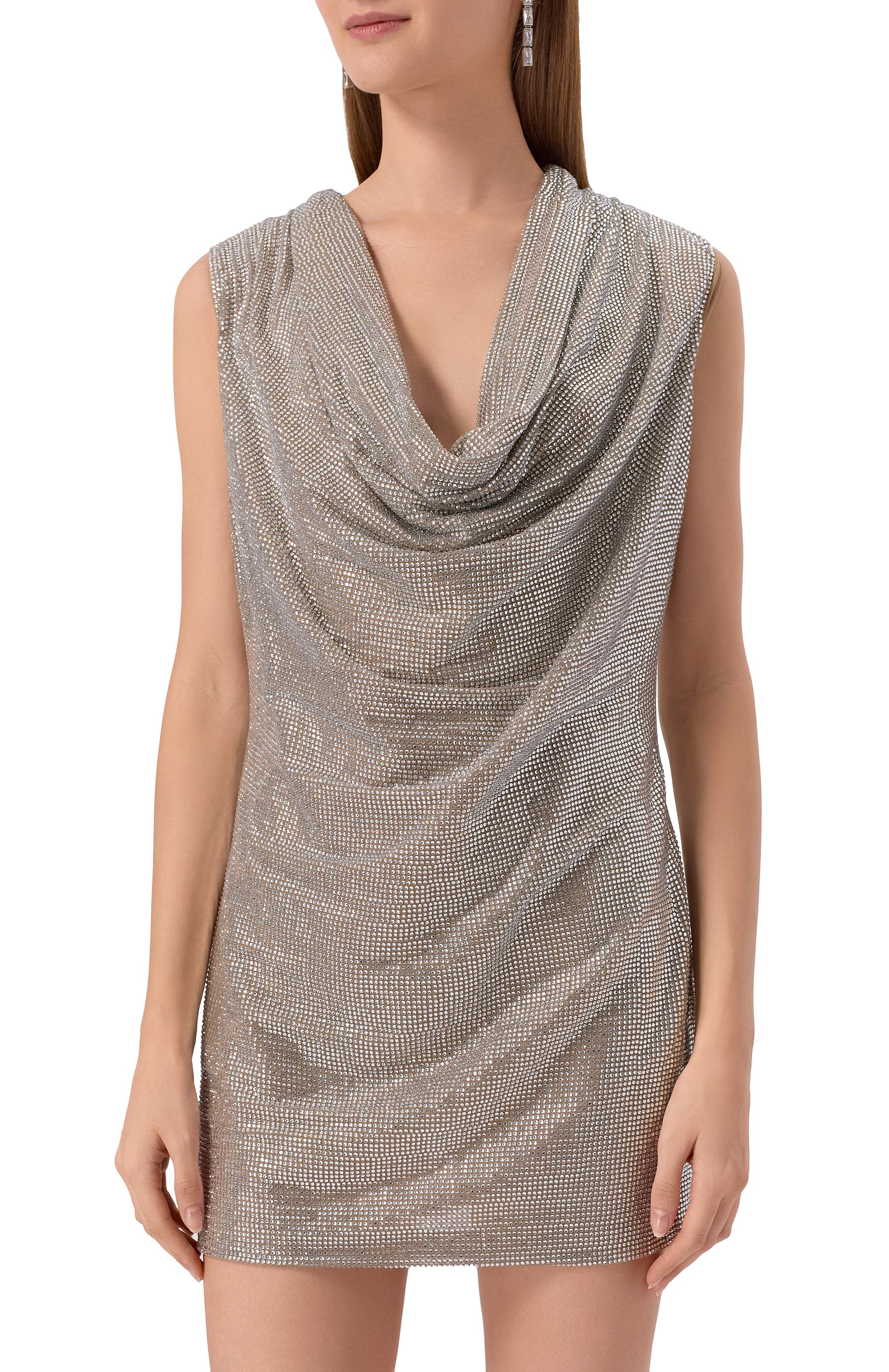 Платье с отделкой стразами GIUSEPPE DI MORABITO, арт. 05FWDR488FC 05212, фото 3