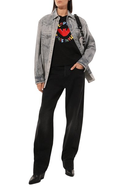 Хлопковая футболка EMPORIO ARMANI черного цвета по цене 16900 руб., арт. 3R2T7I/2JTEZ, фото 2 Хлопковая футболка EMPORIO ARMANI, арт. 3R2T7I/2JTEZ, фото 2