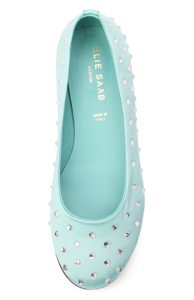 Балетки ELIE SAAB JUNIOR бирюзового цвета по цене 33600 руб., арт. 80879-VAR4/28-35, фото 4 Балетки ELIE SAAB JUNIOR, арт. 80879-VAR4/28-35, фото 4