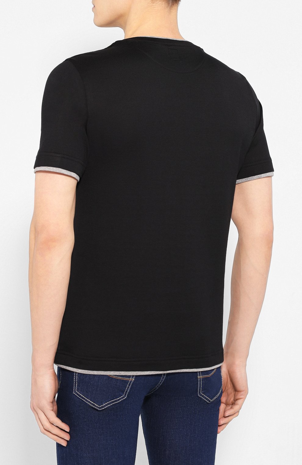 Хлопковая футболка ELEVENTY PLATINUM черного цвета по цене 15800 руб., арт. A75TSHA03 JER0A006, фото 4 Хлопковая футболка ELEVENTY PLATINUM, арт. A75TSHA03 JER0A006, фото 4