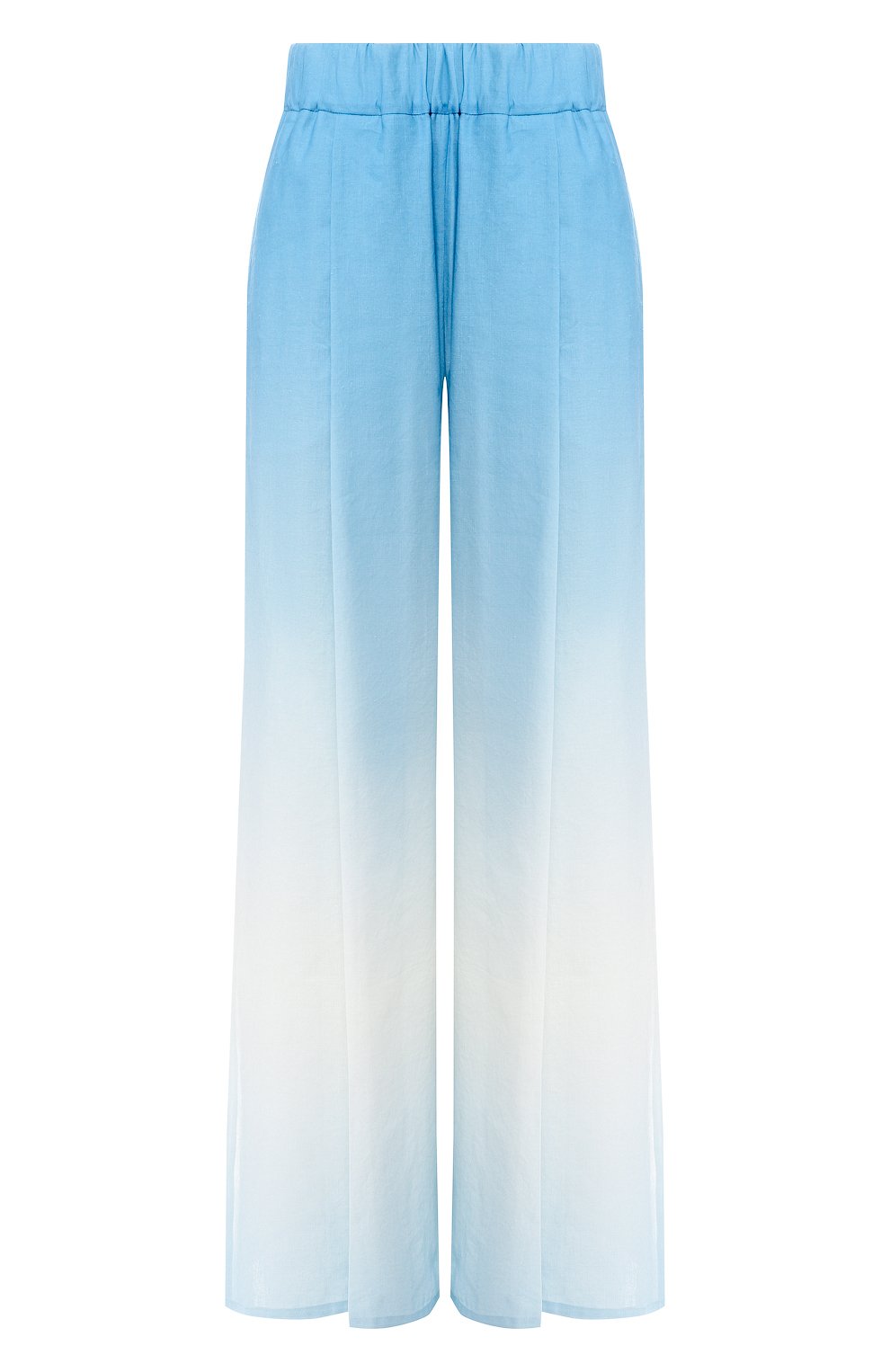 Брюки из смеси хлопка и льна A MERE CO голубого цвета по цене 36100 руб., арт. AMC/R19083, фото 1 Брюки из смеси хлопка и льна A MERE CO, арт. AMC/R19083, фото 1