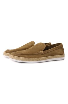 Мужские замшевые лоферы CORNELIANI хаки цвета, арт. 25TM56-2520918 | Фото 1 (Материал внутренний: Натуральная кожа; Нос: Не проставлено; Материал внешний: Натуральная кожа, Замша; Стили: Кэжуэл)