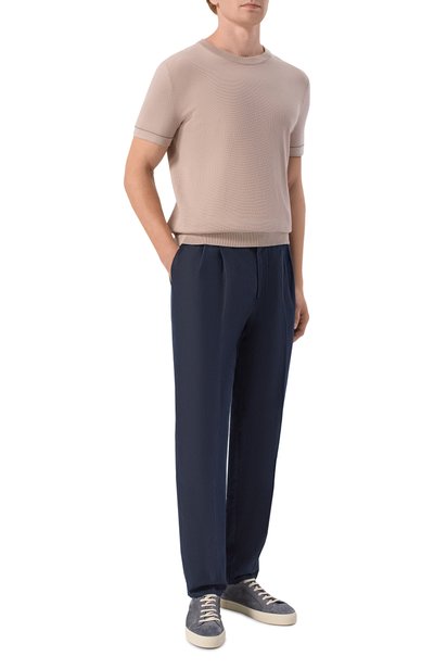 Мужские брюки изо льна и хлопка BRUNELLO CUCINELLI, арт. MH255E1710