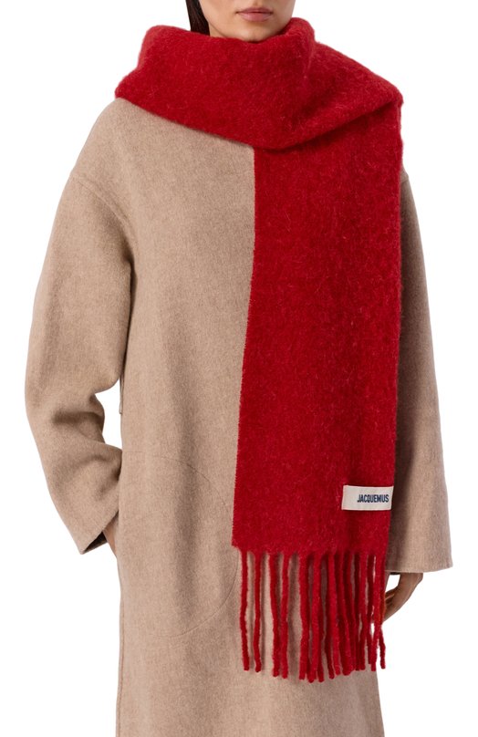 Шерстяной шарф Jacquemus 24HACU00572B0T/4032 Красный  24HACU00572B0T/4032 Фото 2