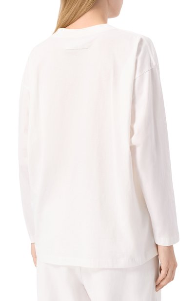 Хлопковый лонгслив MM6 белого цвета по цене 37200 руб., арт. S62GD0197/S24312, фото 4 Хлопковый лонгслив MM6, арт. S62GD0197/S24312, фото 4