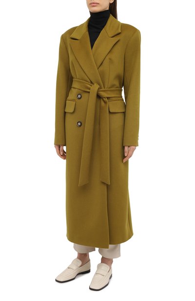 Пальто из шерсти и вискозы LESYANEBO зеленого цвета по цене 68000 руб., арт. FW20/H-405, фото 3 Пальто из шерсти и вискозы LESYANEBO, арт. FW20/H-405, фото 3