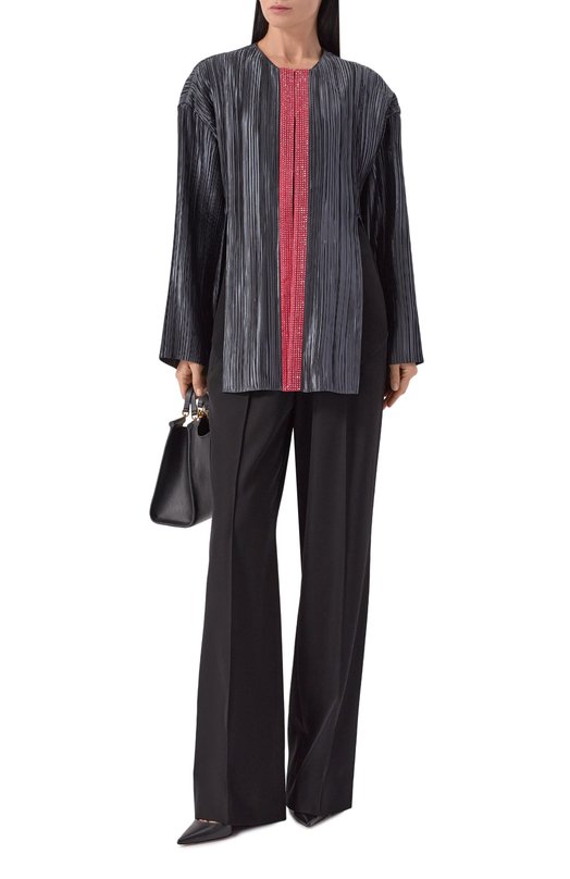 Жакет с отделкой стразами Giorgio Armani GW002505/AF24543 Серый  GW002505/AF24543 Фото 2