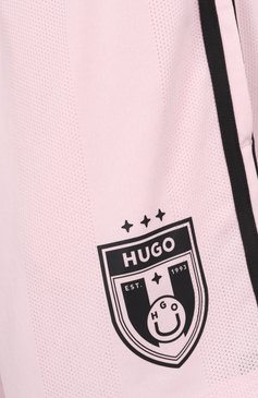 Женские шорты HUGO BLUE светло-розового цвета, арт. 50537439 | Фото 6 (Длина Ж (юбки, платья, шорты): Мини; Стили: Спорт-шик; Материал внешний: Синтетический материал)