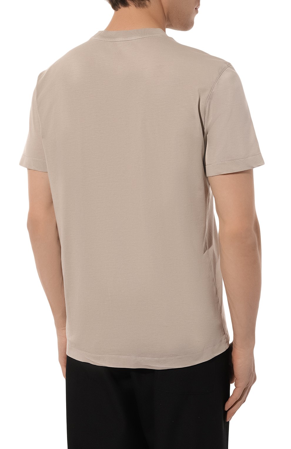 Хлопковая футболка FRADI темно-бежевого цвета по цене 13350 руб., арт. T75_F/CN6823, фото 4 Хлопковая футболка FRADI, арт. T75_F/CN6823, фото 4