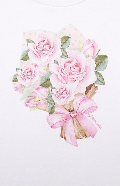 Хлопковый топ MONNALISA белого цвета по цене 7425 руб., арт. 39A611, фото 3 Хлопковый топ MONNALISA, арт. 39A611, фото 3