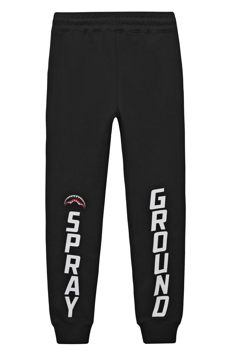 Детские хлопковые джоггеры SPRAYGROUND черного цвета, арт. SPY935BLK | Фото 2 (Нос: Не проставлено; Материал сплава: Проставлено; Материал внешний: Хлопок; Мальчики Кросс-КТ: Джоггеры-одежда; Ростовка одежда: 10 - 11 лет | 140 - 146см, 13 - 15 лет | 158 см, 16 лет | 164 см, 12 лет | 152 см, 8 лет | 128 см)