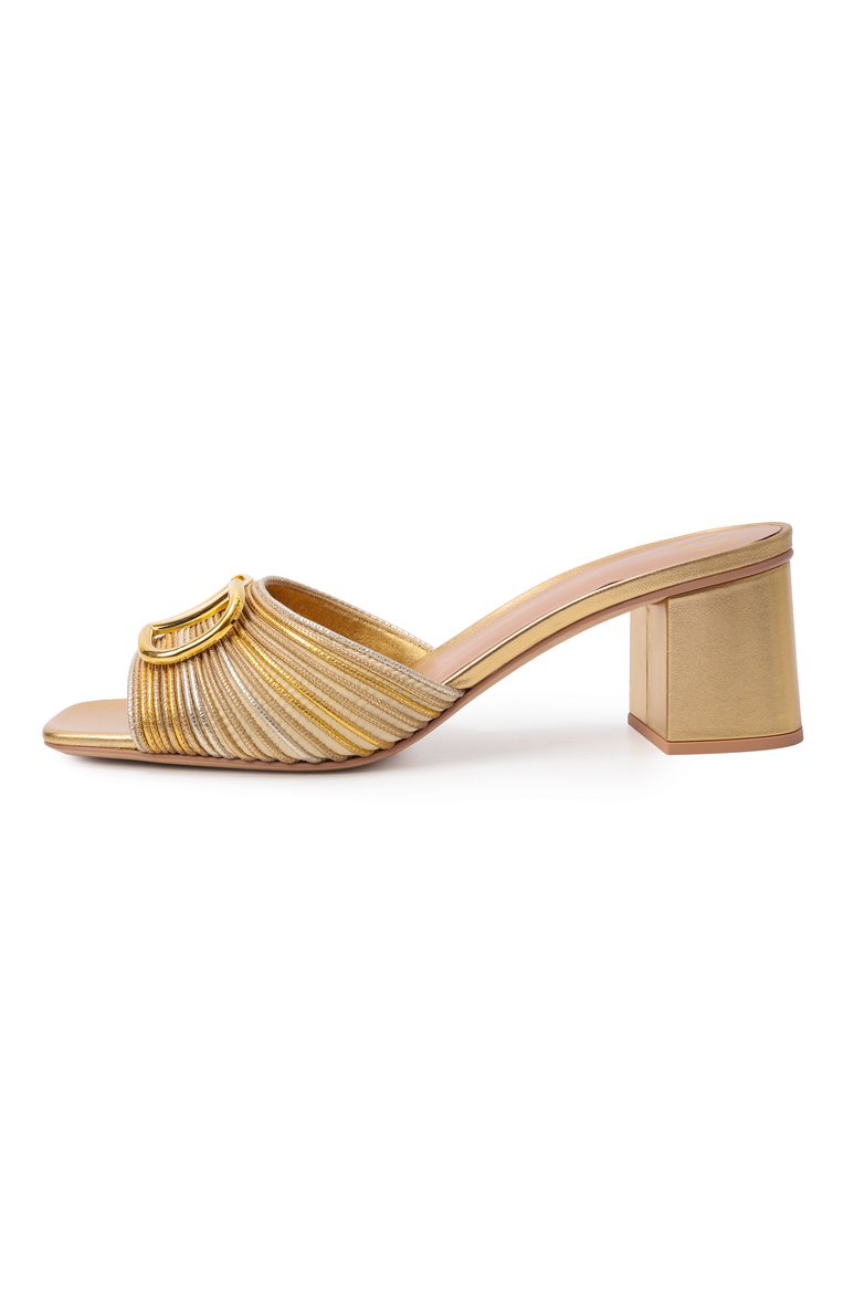 Женские кожаные мюли vlogo 60 VALENTINO золотого цвета, арт. 6W2S0HA6/MNS | Фото 4 (Материал внешний: Натуральная кожа; Подошва: Плоская; Каблук высота: Средний; Материал внутренний: Натуральная кожа; Каблук тип: Устойчивый; Автоматизация ТО: Проставлено; Авт�оматизация состава: Проставлено)