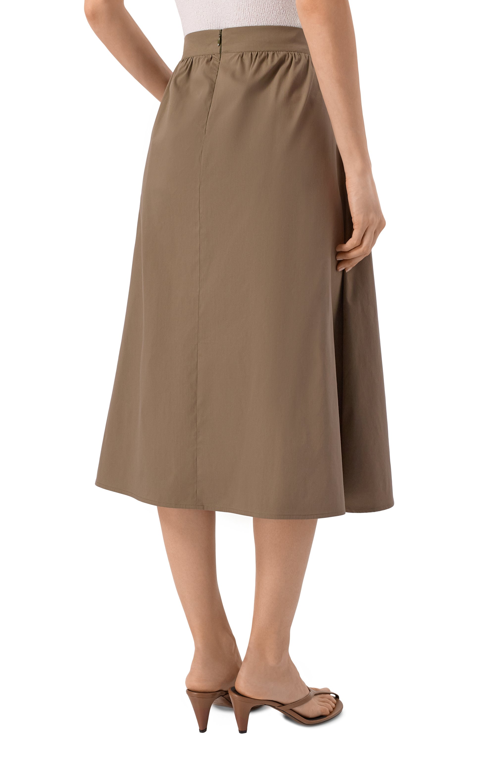 Хлопковая юбка GRAN SASSO хаки цвета по цене 29950 руб., арт. 74278/54300, фото 4 Хлопковая юбка GRAN SASSO, арт. 74278/54300, фото 4