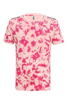 Мужска�я хлопковая футболка MOSCHINO розового цвета, арт. A0710/4412 | Фото 1 (Кросс-КТ: домашняя одежда; Рукава: Короткие; Длина (для топов): Стандартные; Материал сплава: Проставлено; Материал внешний: Хлопок; Драгоценные камни: Проставлено)