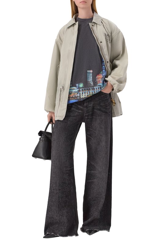 Хлопковая футболка Alexander Wang UCC3251844 Серый  UCC3251844 Фото 2