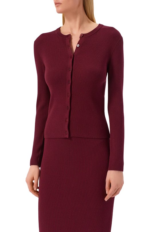 Кардиган из вискозы Weekend Max Mara WKDESULE Бордовый  WKDESULE Фото 3