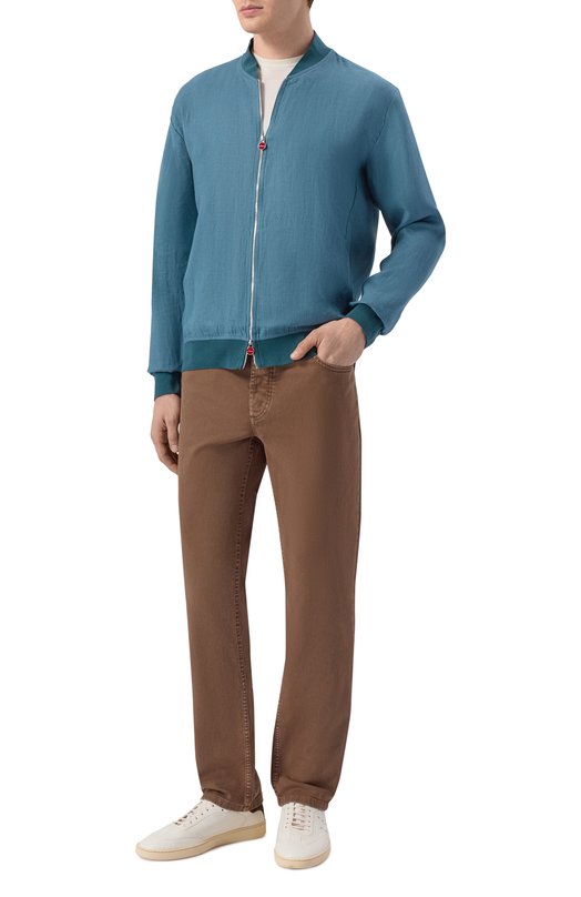 Льняной бомбер Kiton UG0001H09690 Голубой  UG0001H09690 Фото 2