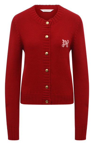 Женский кардиган из шерсти и вискозы PALM ANGELS, арт. PWHB020F24KNI001