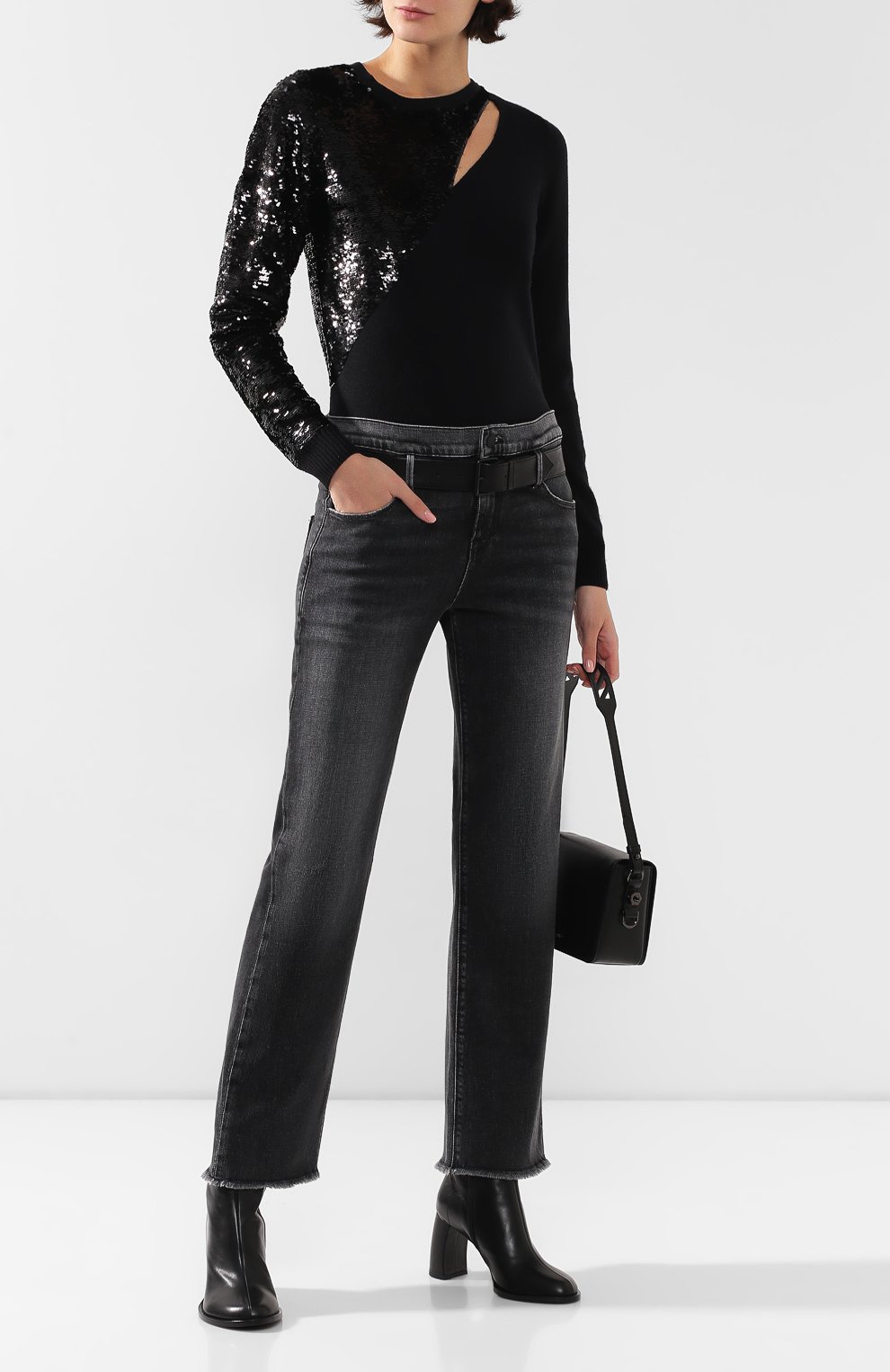 Пуловер с пайетками RTA, арт. WF9277-7083BLK, фото 2