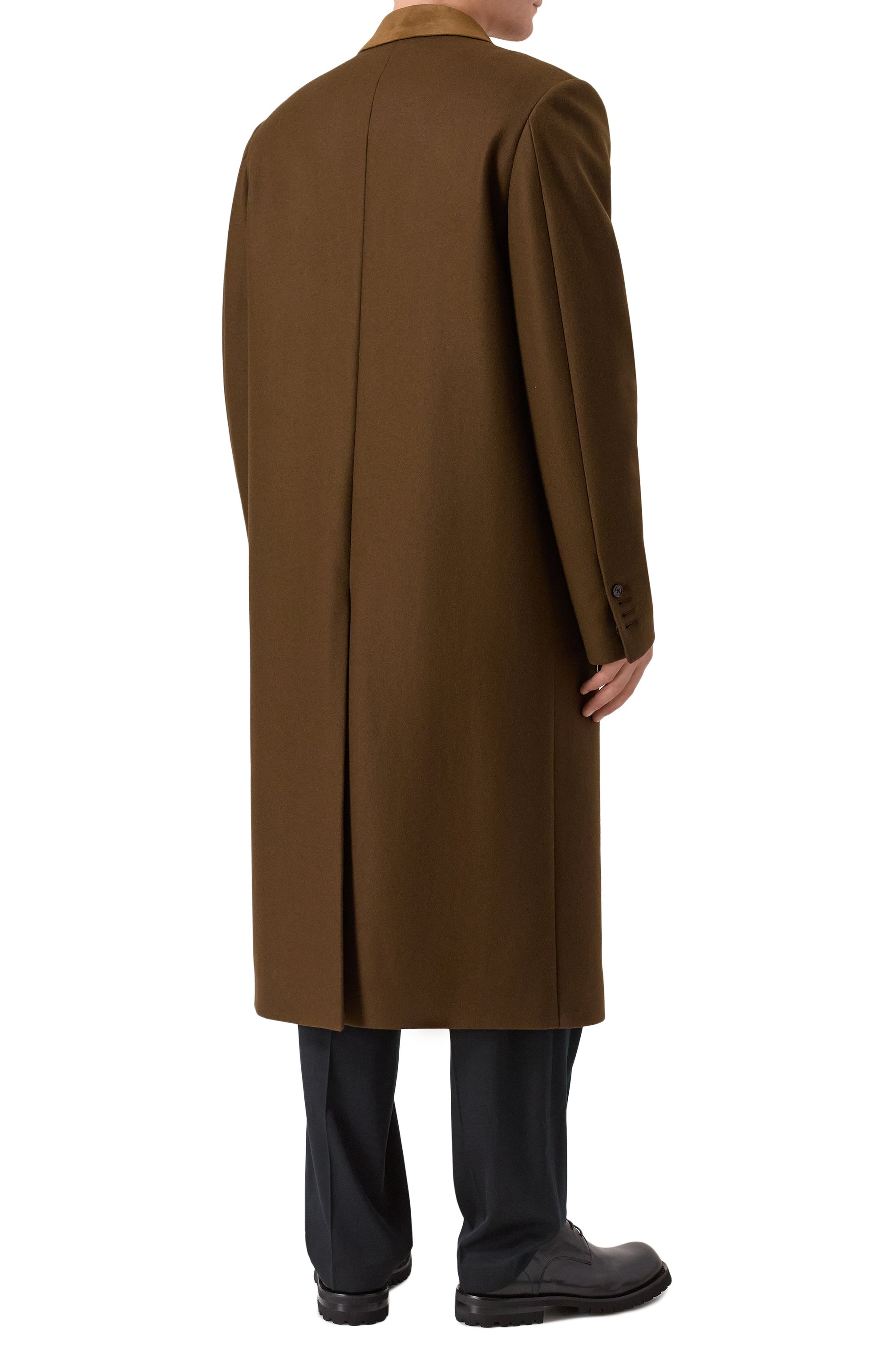 Шерстяное пальто AMIRI коричневого цвета по цене 277000 руб., арт. AMCTDS1003, фото 4 Шерстяное пальто AMIRI, арт. AMCTDS1003, фото 4