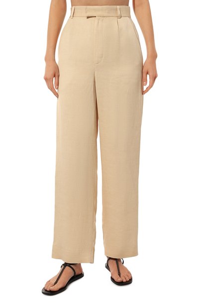 Брюки из вискозы и льна PERVERT бежевого цвета по цене 40000 руб., арт. PE23/PA01/70-31, фото 3 Брюки из вискозы и льна PERVERT, арт. PE23/PA01/70-31, фото 3