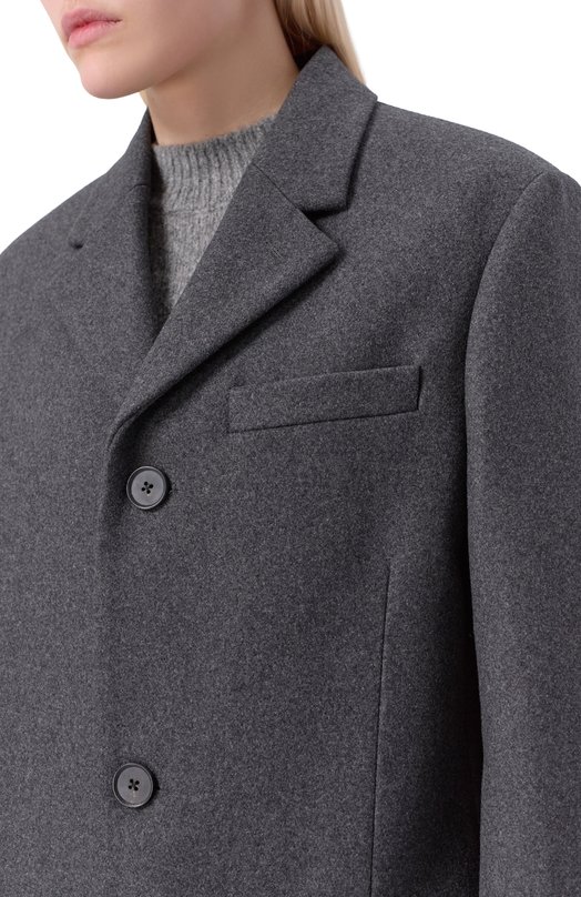 Шерстяное пальто Sporty and Rich 0W05064326GY11 Серый  0W05064326GY11 Фото 5