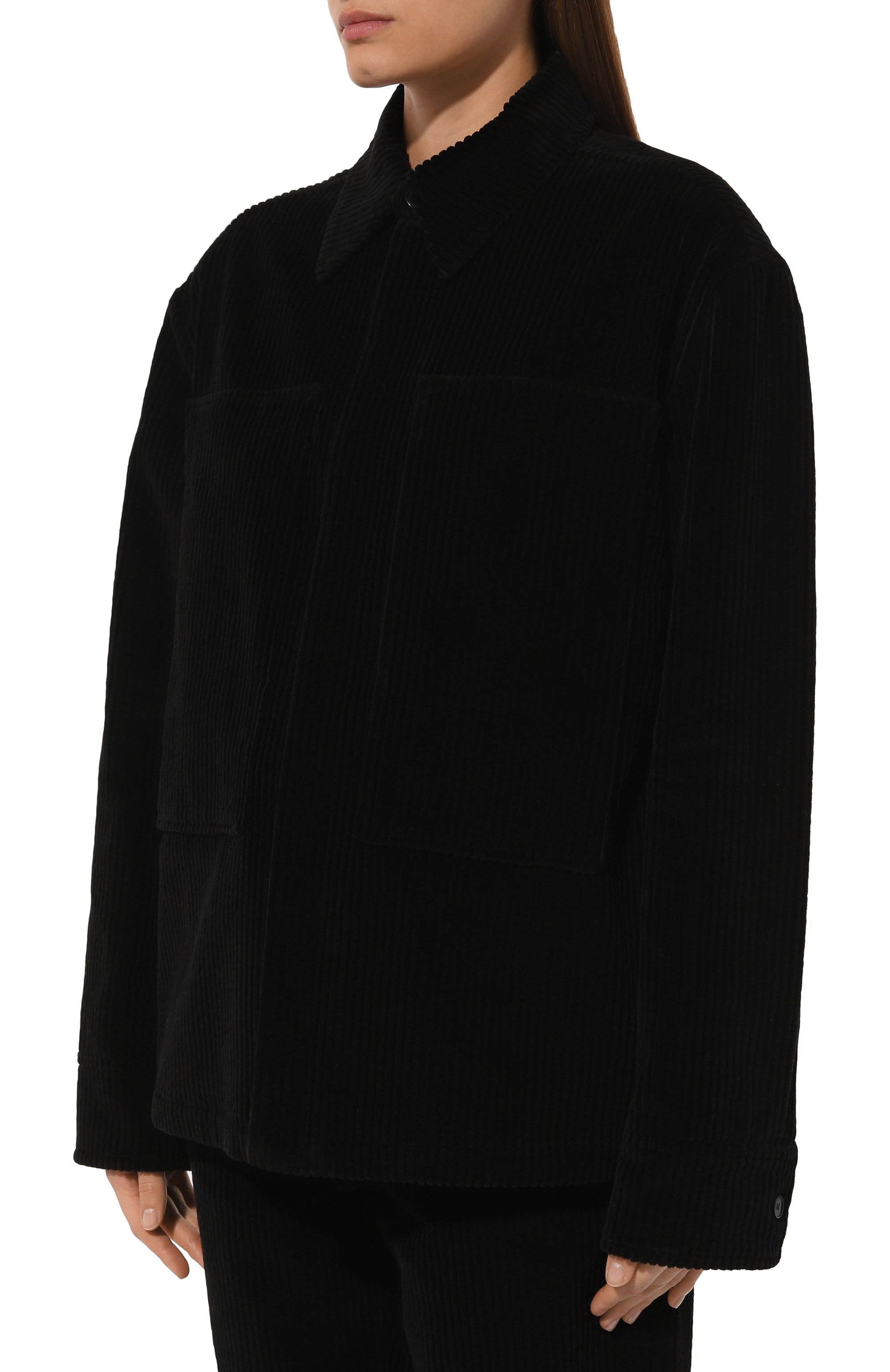 Вельветовая рубашка JIL SANDER черного цвета по цене 174500 руб., арт. J40DL0150-J45256, фото 3 Вельветовая рубашка JIL SANDER, арт. J40DL0150-J45256, фото 3