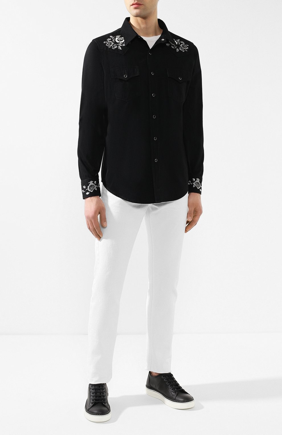 Хлопковая рубашка SAINT LAURENT, арт. 551388/YM881, фото 2