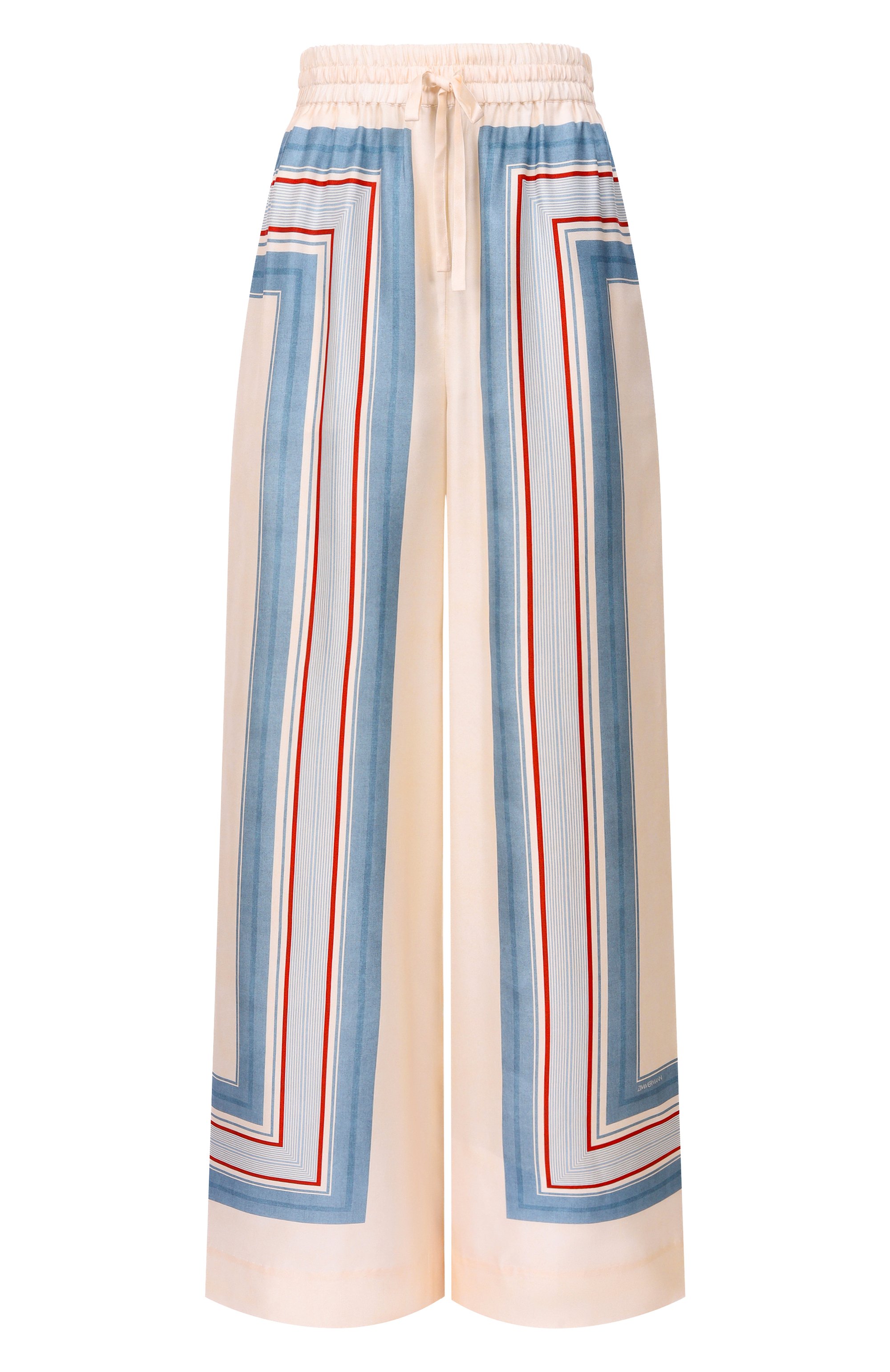 Шелковые брюки ZIMMERMANN кремового цвета по цене 157000 руб., арт. 4021PC26R, фото 1 Шелковые брюки ZIMMERMANN, арт. 4021PC26R, фото 1