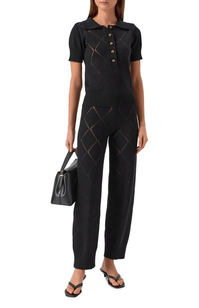 Женские брюки из вискозы YUZEFI, арт. N0EMI-INTARSIA RIB HEM TR0USERS/KNIT