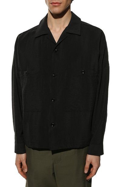 Шелковая куртка-рубашка KAZUYUKI KUMAGAI черного цвета по цене 63800 руб., арт. AS21-010, фото 3 Шелковая куртка-рубашка KAZUYUKI KUMAGAI, арт. AS21-010, фото 3