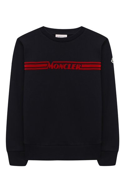 Комплект из свитшота и брюк MONCLER темно-синего цвета по цене 41250 руб., арт. F2-954-8M722-20-809B3/12-14A, фото 2 Комплект из свитшота и брюк MONCLER, арт. F2-954-8M722-20-809B3/12-14A, фото 2