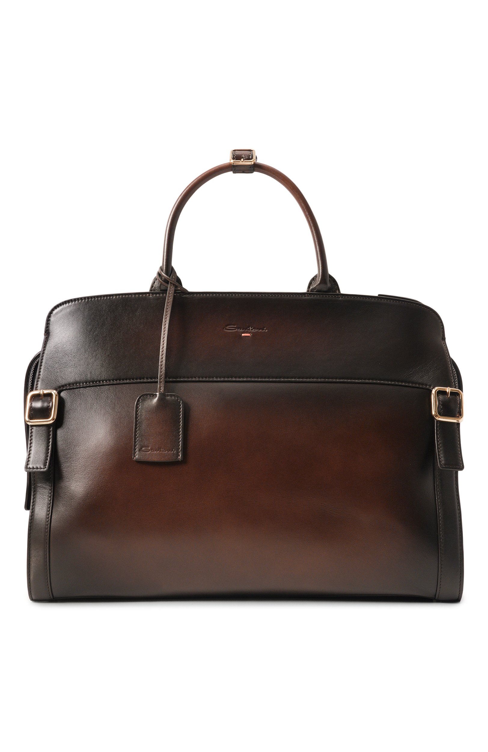 Сумка SANTONI темно-коричневого цвета по цене 365000 руб., арт. UIBGA3110DB-HVPL, фото 1 Сумка SANTONI, арт. UIBGA3110DB-HVPL, фото 1