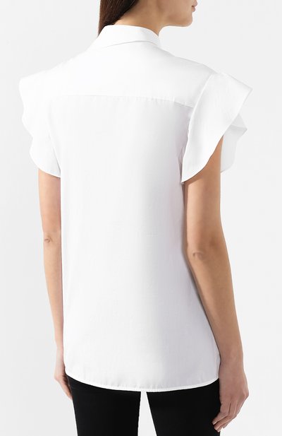 Хлопковый топ VICTORIA, VICTORIA BECKHAM белого цвета по цене 17250 руб., арт. SHVV 128B PSS19 C0TT0N SHIRTING, фото 4 Хлопковый топ VICTORIA, VICTORIA BECKHAM, арт. SHVV 128B PSS19 C0TT0N SHIRTING, фото 4