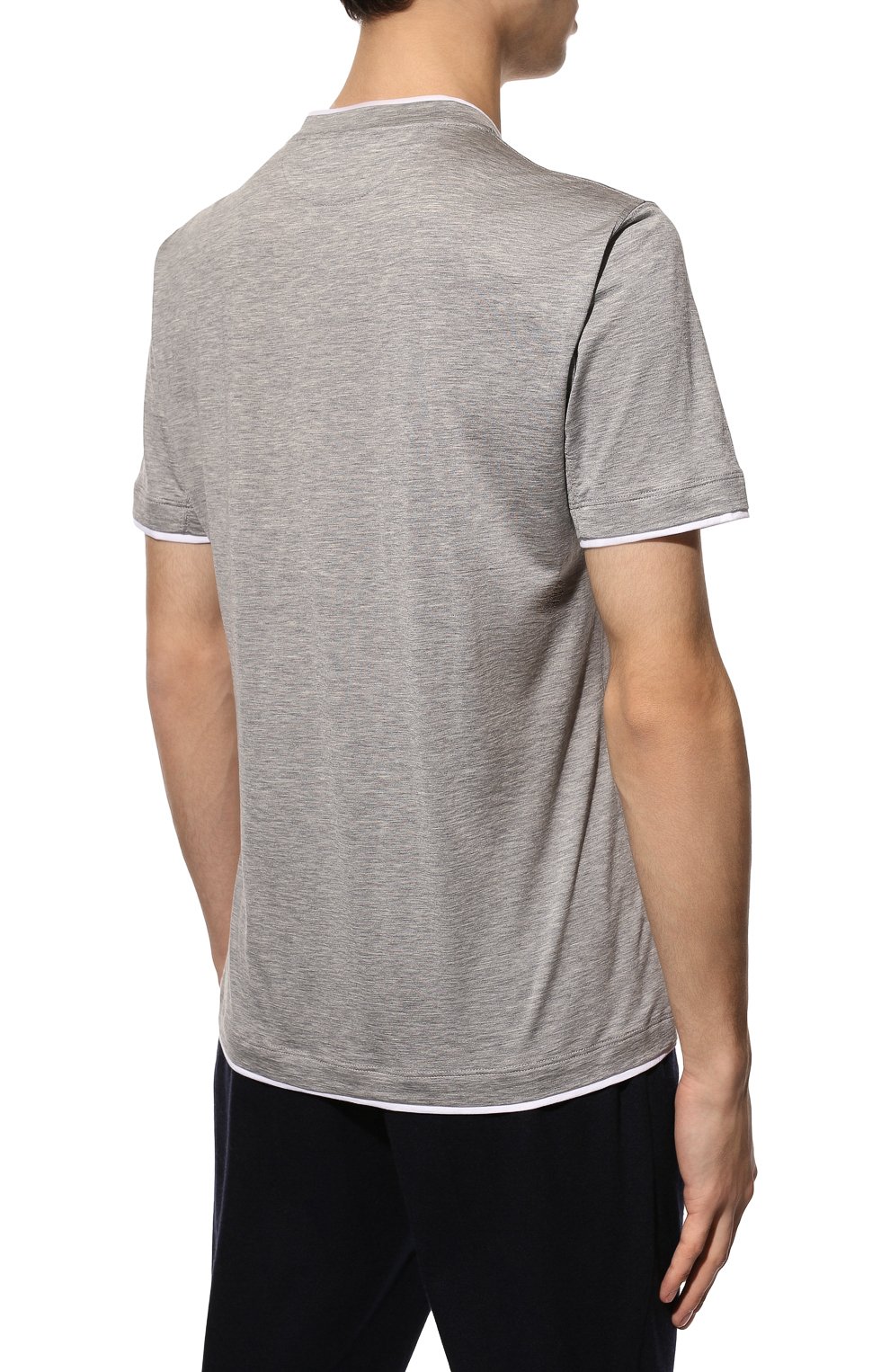 Футболка из шелка и хлопка BRUNELLO CUCINELLI, арт. MTS467427, фото 4
