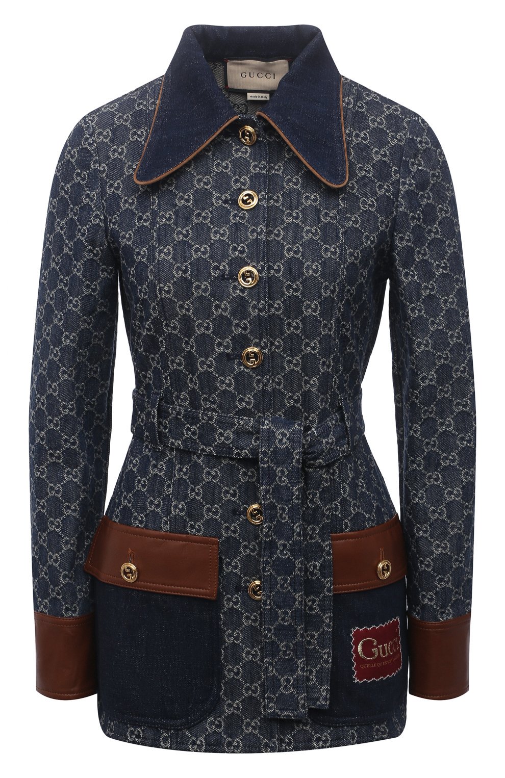 Джинсовый жакет GUCCI темно-синего цвета по цене 331200 руб., арт. 652658/XDBIP, фото 1 Джинсовый жакет GUCCI, арт. 652658/XDBIP, фото 1