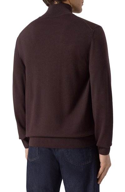 Водолазка из шерсти и шелка BOSS темно-коричневого цвета по цене 26950 руб., арт. 50550015, фото 4 Водолазка из шерсти и шелка BOSS, арт. 50550015, фото 4