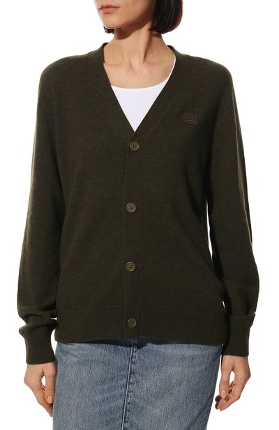 Шерстяной кардиган ACNE STUDIOS хаки цвета по цене 35300 руб., арт. C60038/W, фото 3 Шерстяной кардиган ACNE STUDIOS, арт. C60038/W, фото 3