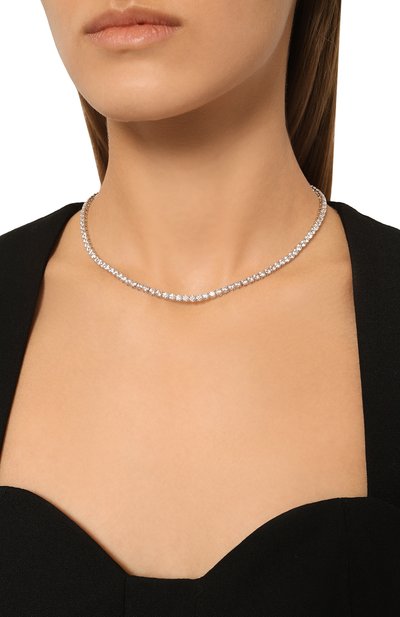 Колье matrix tennis SWAROVSKI серебряного цвета по цене 38500 руб., арт. 5681796, фото 2 Колье matrix tennis SWAROVSKI, арт. 5681796, фото 2