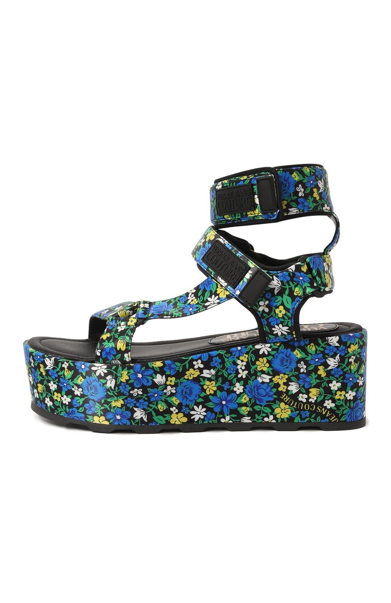 Текстильный босоножки VERSACE JEANS COUTURE, арт. 72VA3S09-F0ND0 MALL0RY DIS. 59 PRINTED SATIN BLU/Z, фото 1