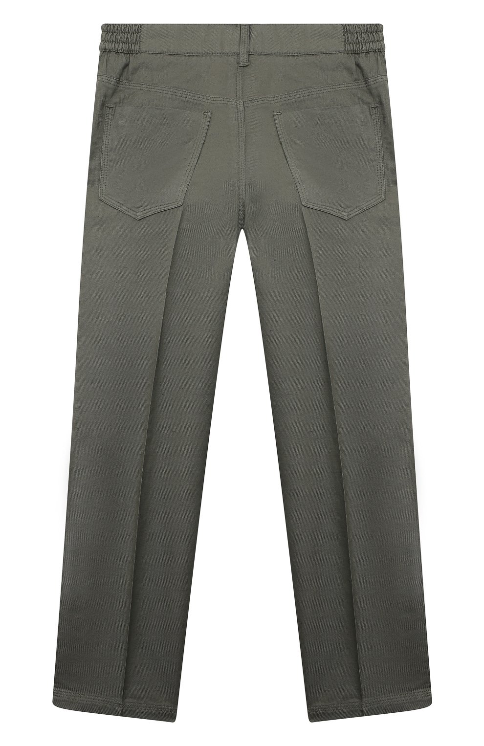 Брюки из хлопка и льна STEFANO RICCI JUNIOR хаки цвета по цене 89200 руб., арт. Y1T3100300/P0E, фото 2 Брюки из хлопка и льна STEFANO RICCI JUNIOR, арт. Y1T3100300/P0E, фото 2