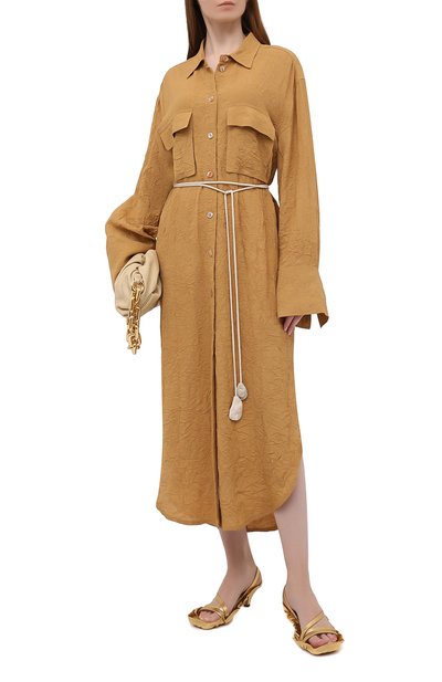 Платье из вискозы NANUSHKA, арт. FRUMA_CAMEL_CRINKLED FSC VISC0SE SHIRTING, фото 2